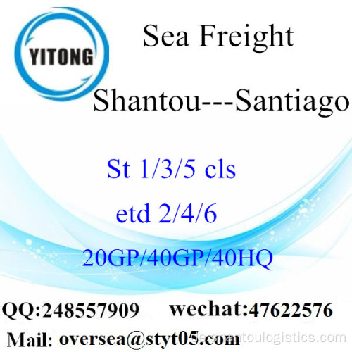 Shantou Port Sea Fracht Versand nach Santiago